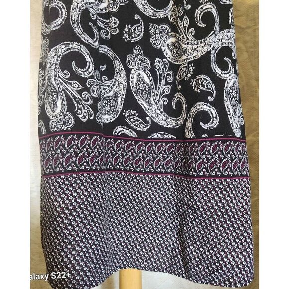 F34 Faded Glory navy and white paisley blouse Sz 3X - Picture 2 of 11